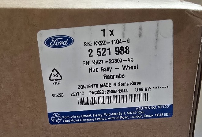 ПІДШИПНИК СТУПИЦЕЮ FORD TRANSIT CUSTOM 2521988 