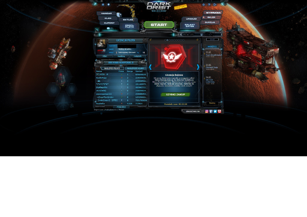 DarkOrbit 18lvl/28PP/10 Dronów/ponadMILION URIDIUM | Sędziszów Małopolski | Kup teraz na Allegro ...