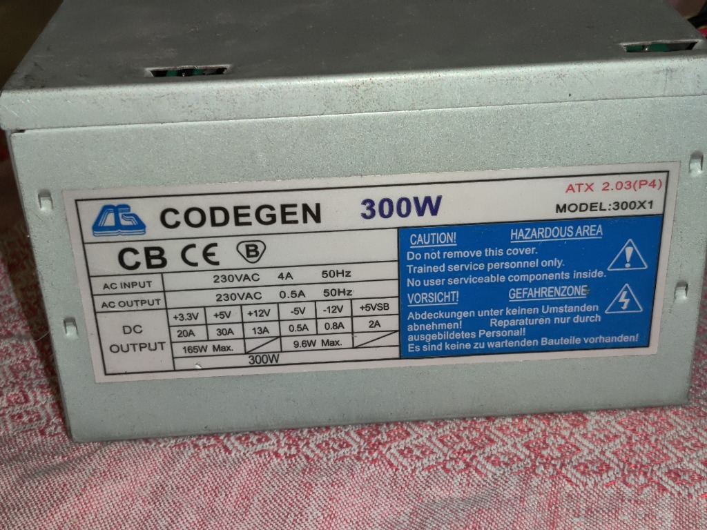 Zasilacz ATX CODEGEN 300W | Alwernia | Kup teraz na Allegro Lokalnie