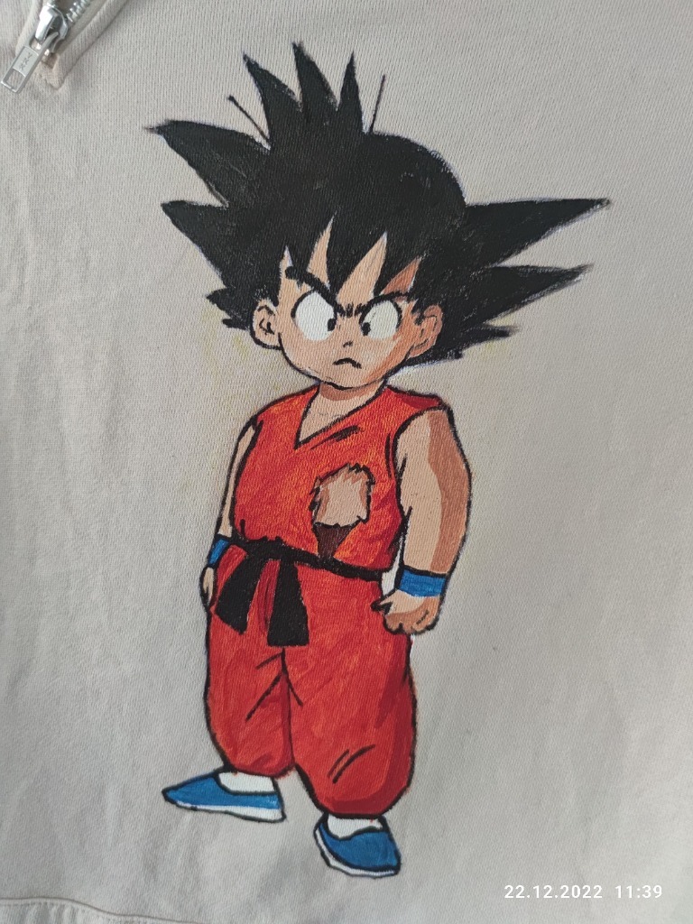 Zdjęcie oferty: Custom bluza Goku r. L kremowa