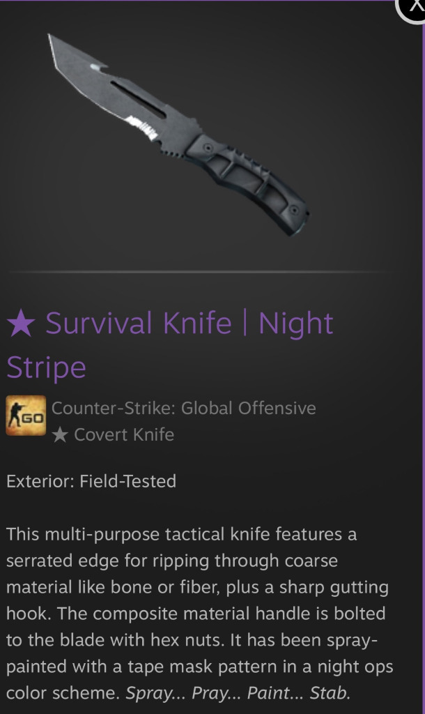 Cs go skin kosa survival Knife night stripe ft Kraków Kup teraz na