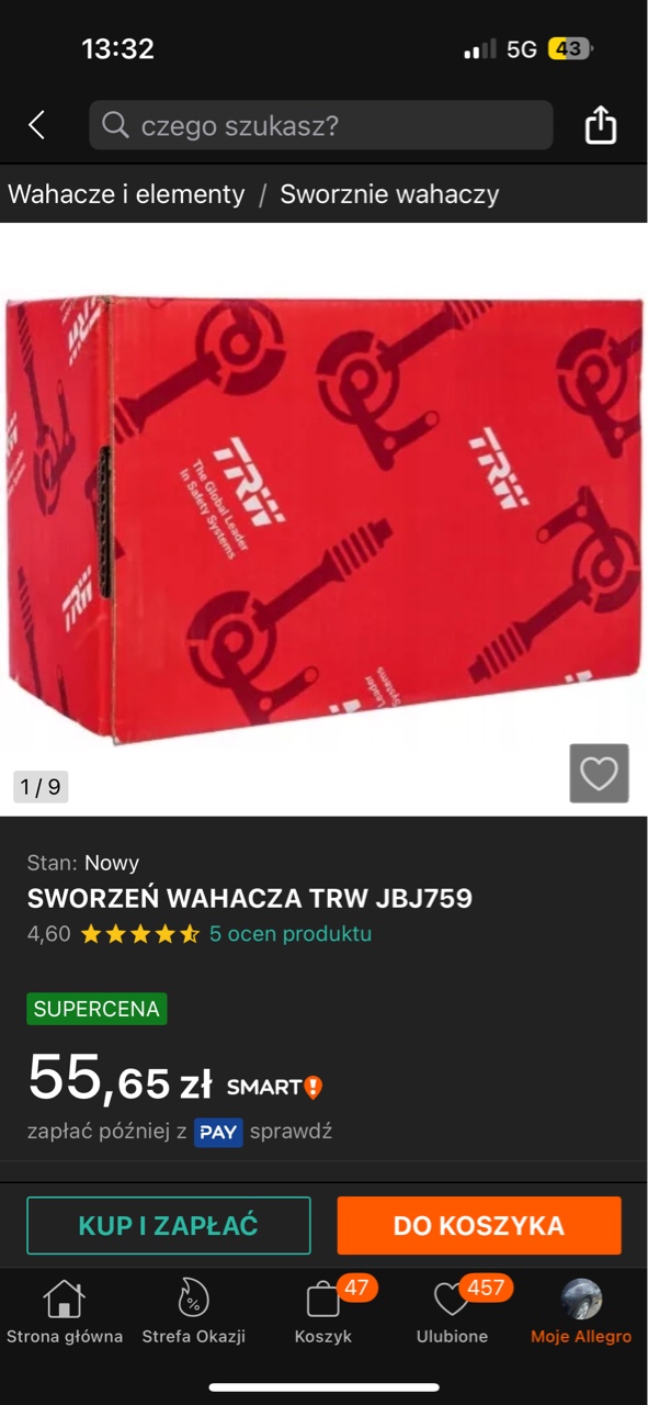 MERCEDES VITO ПАЛЕЦЬ ВАЖЕЛЯ TRW JBJ759 