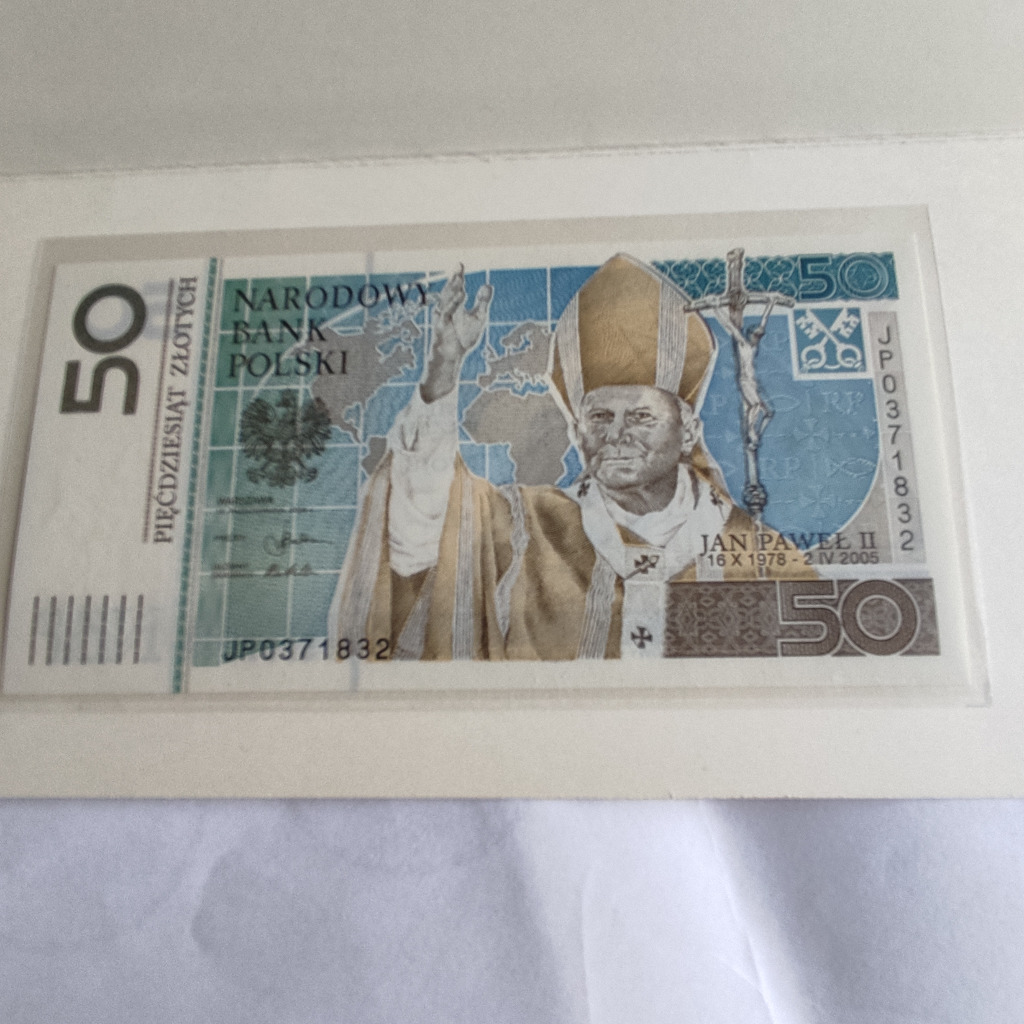 banknot-50-zl-jan-pawel-2-folder-sosnowiec-kup-teraz-na-allegro