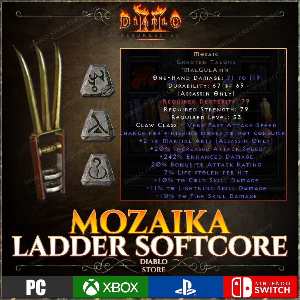 Diablo 2 Resurrected LADDER Mosaic Mozaika D2R Kraków Kup teraz na