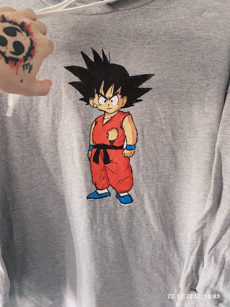 Zdjęcie oferty: Custom hoodie Goku Dragon Ball oversize L. szara