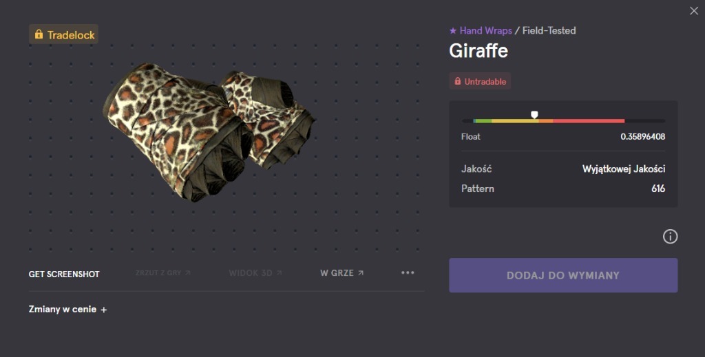 Hand Wraps Giraffe (FT) / Skin CSGO Łubowo Kup teraz na Allegro