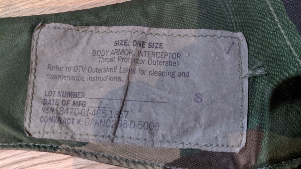 Interceptor Body Armour throat protector+kevlar Cerekwica Licytacja