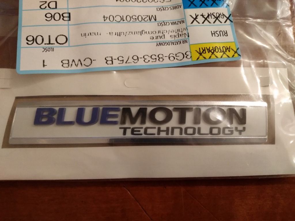 НАДПИС BLUEMOTION TECHNOLOGY 3G9 853 675B CWB НОВИЙ ОРИГІНАЛ 