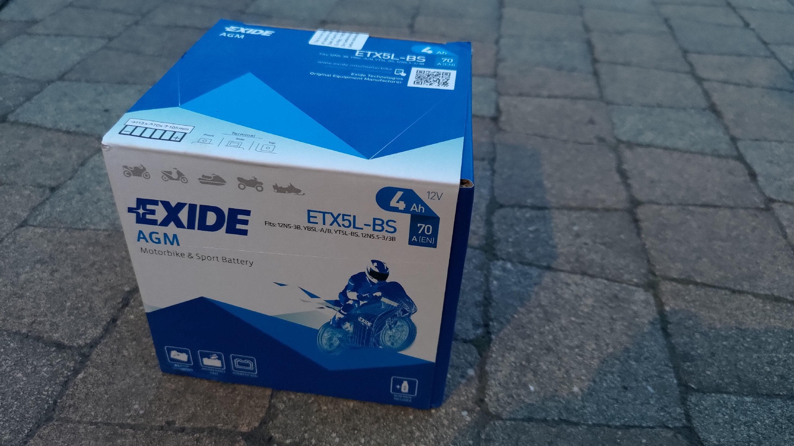 НОВИЙ АКУМУЛЯТОР EXIDE ETX5L-BS 12V 4AH МОТОЦИКЛ СКУТЕР ГАРАНТІЯ 