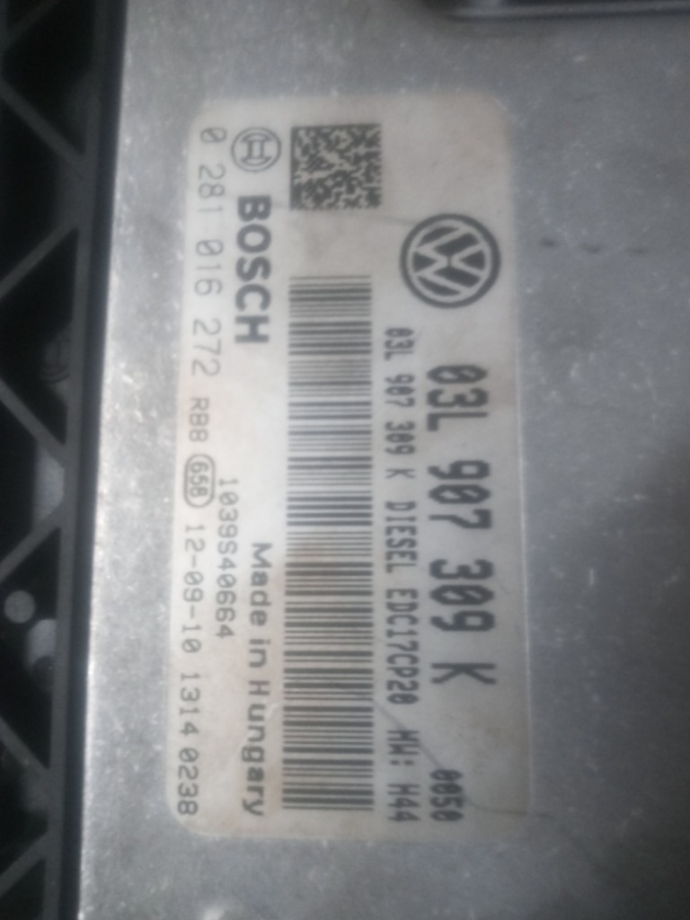 БЛОК КЕРУВАННЯ ДВИГУНА VW T5 2.0TDI 03L907309K 