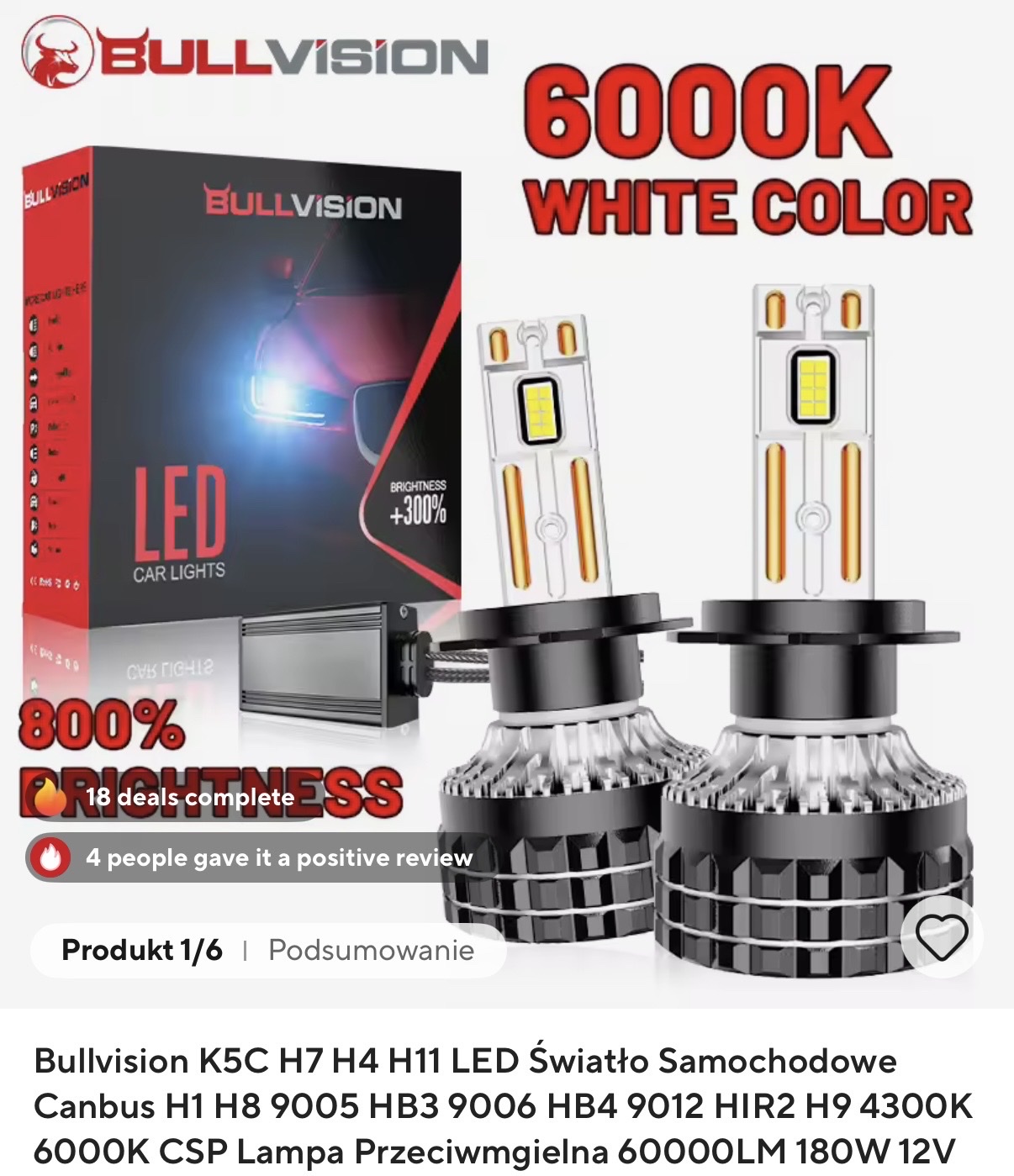 ЛАМПОЧКА LED (СВІТЛОДІОД) H11 