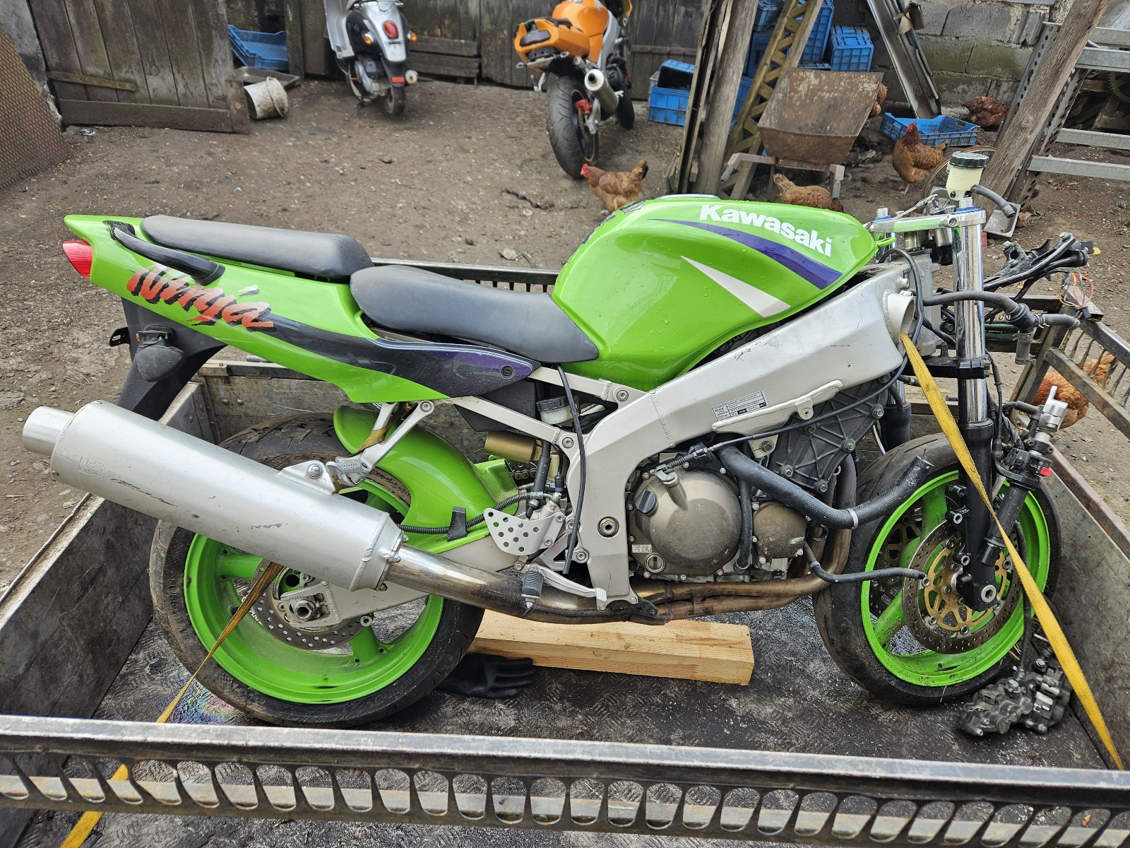 KAWASAKI NINJA ZX6-R ZX6R 98 - 02 ДВИГУН ZX600FE СЕТ ВИХЛОП ХВІСТ ПІР'Я 