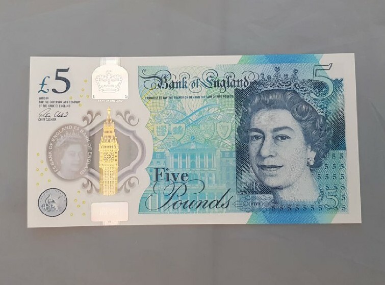 5 funtów 2015 ser AM Churchill polimer UNC | Sulejów | Kup teraz na