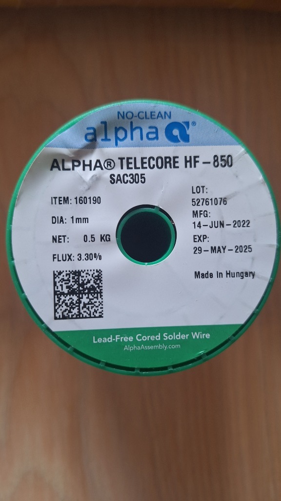 Cyna lutownicza Alpha Telecore HF850 SAC305 1mm 0 5kg | Sosnowiec ...