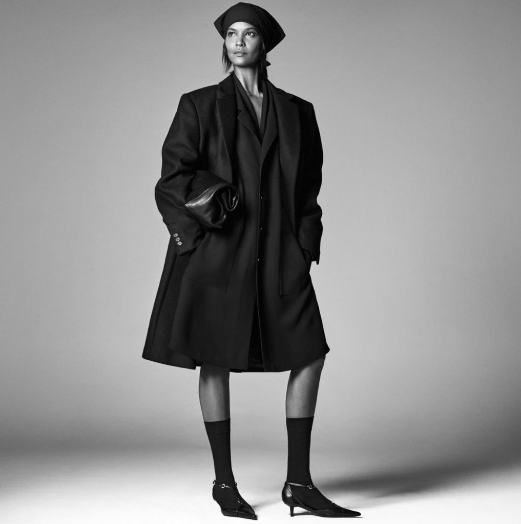 まな ZARA X STEVEN MEISEL czarny płaszcz limitowany XS 34 wełna kaszmir