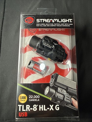 STREAMLIGHT TLR-8 HL-X G ФОНАРИК + ЗЕЛЕНИЙ LASER 1000 LUM. 22000 CAND. 