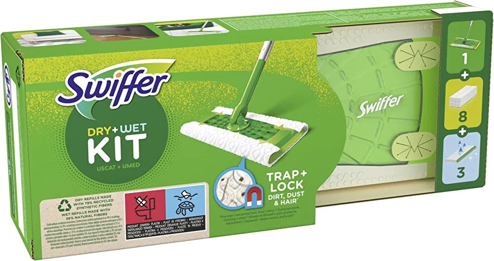 Swiffer kit mop zestaw startowy 8+ 3 zapasy Zaduszniki Kup teraz na