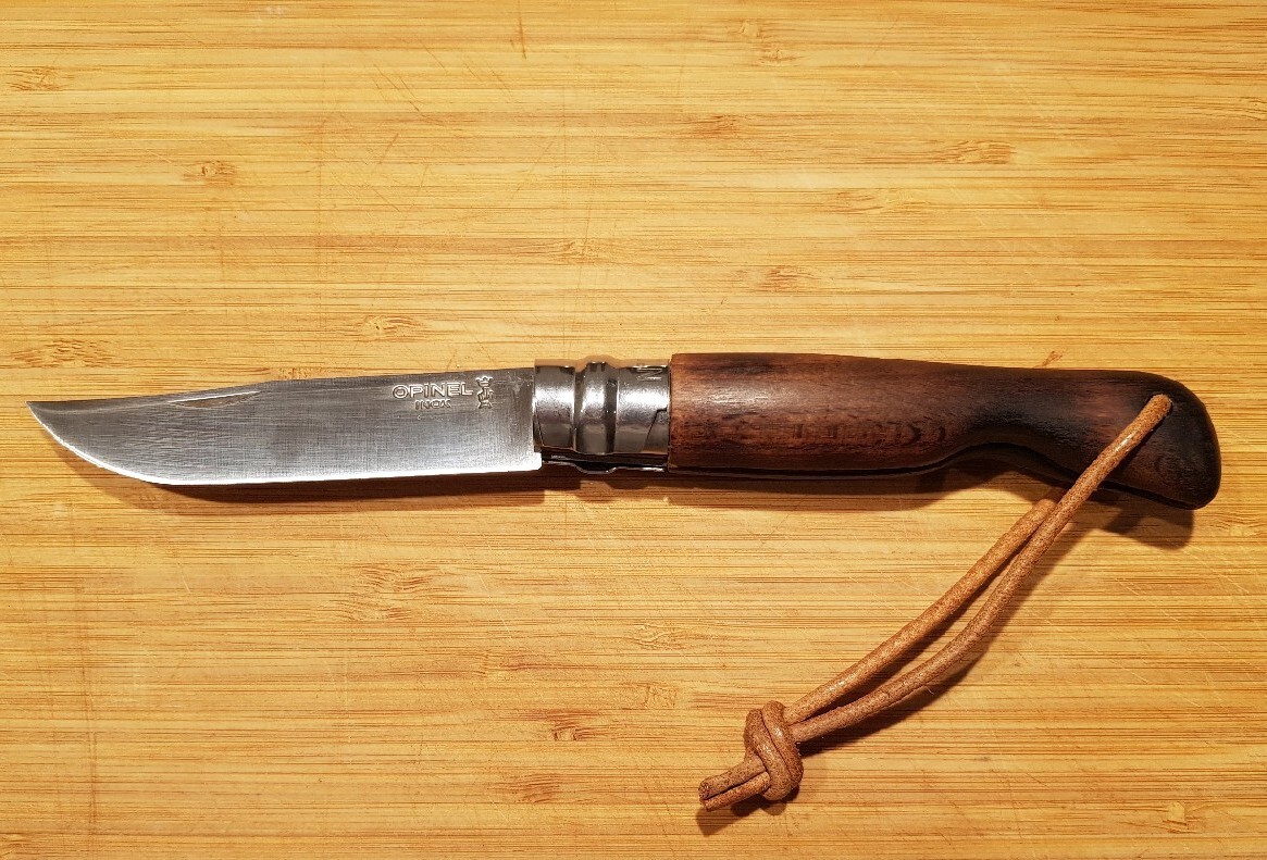 Opinel 115 Natural Varnished Beechwood Kitchen Peeler, 7 cm Blade