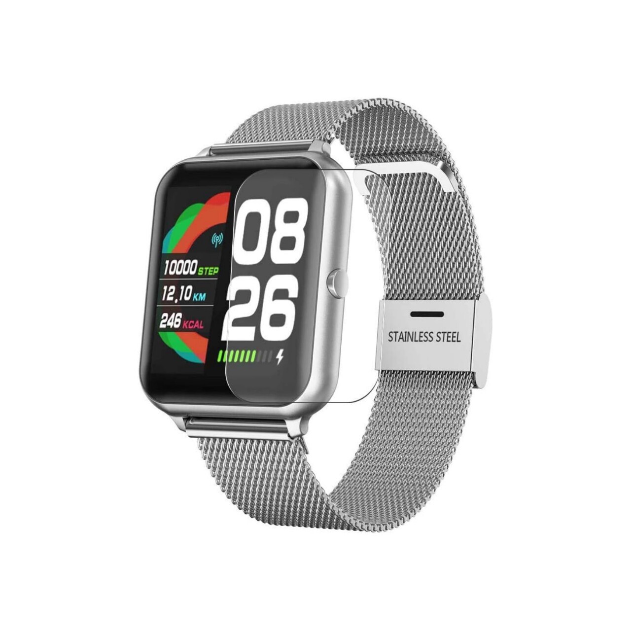 Zegarek Smartwatch HopoFIT srebrny + opaska GRATIS Radawiec Duży