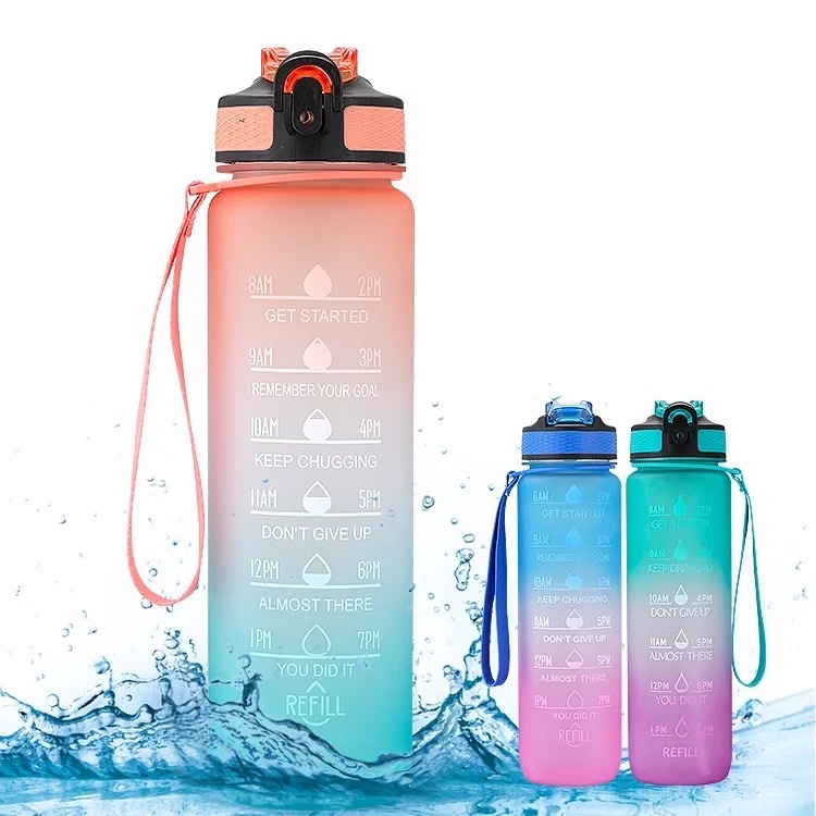 Butelka na wodę z miarką Coral Motivator 1100 ml - motywacja do picia wody