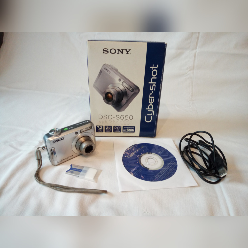 Aparat cyfrowy SONY DSCS650 CYBERSHOT srebrny Białystok Kup teraz