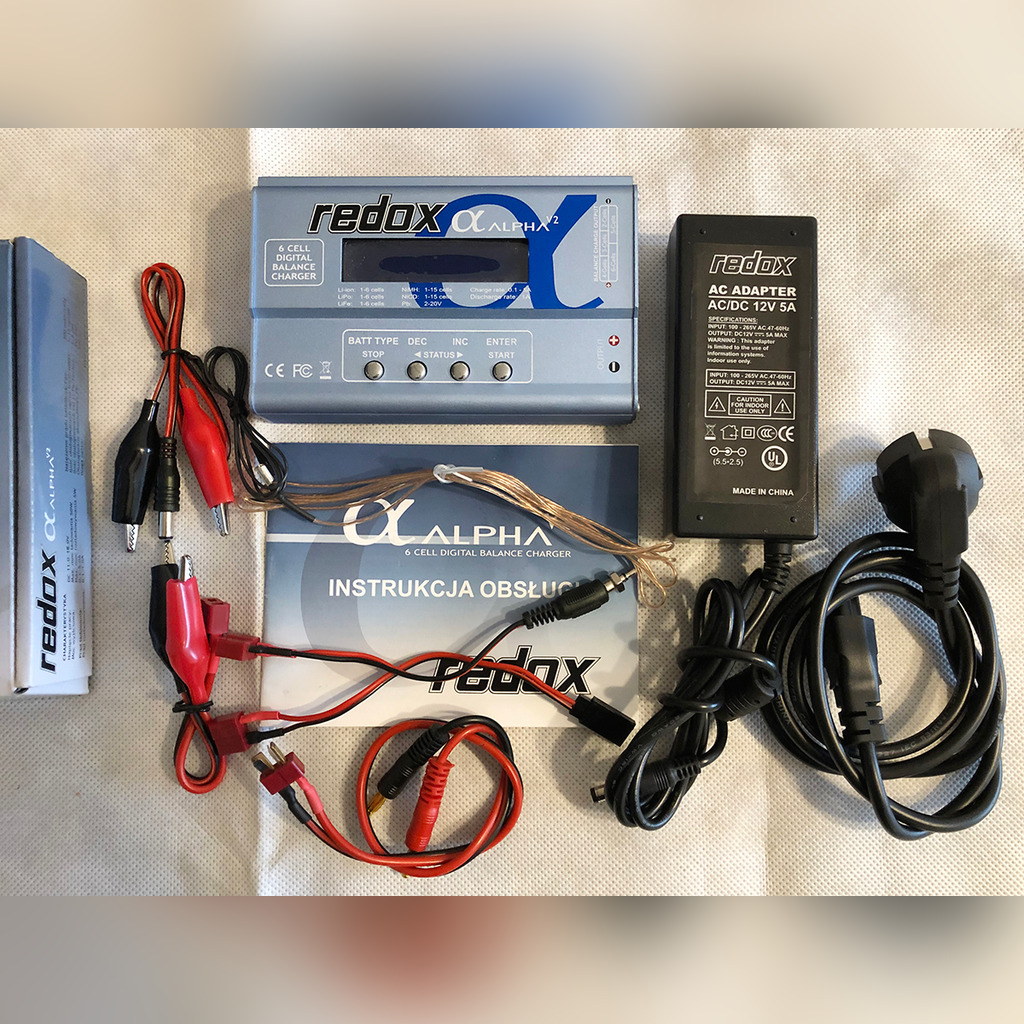 REDOX Ładowarka ALPHA V2 COMBO 5A, zasilacz 230V Kup teraz Ładowarka REDOX Alpha V2 + Zasilacz do ASG LiPo