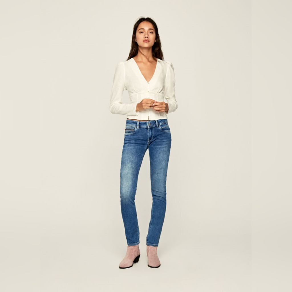 pepe jeans new brooke slim fit mid waist