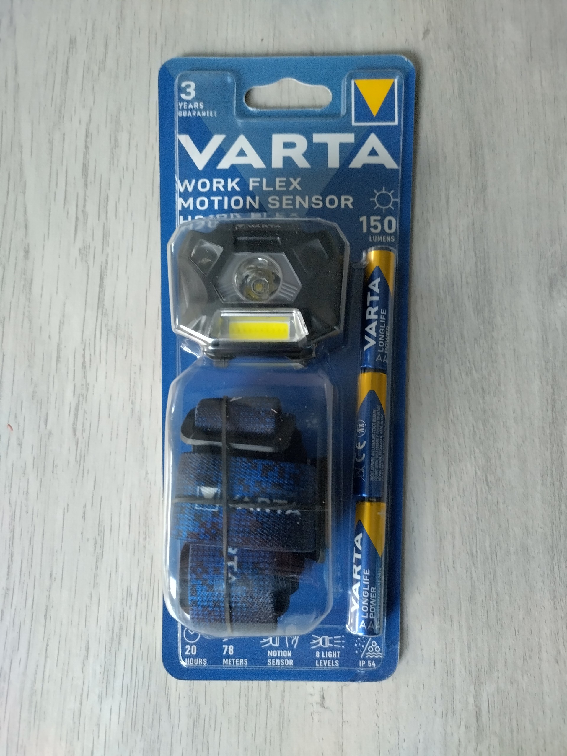 ЛІХТАРИК ЛАМПОЧКА ЛОБОВЕ VARTA WORK FLEX MOTION СЕНСОР H20 ~ НОВА 