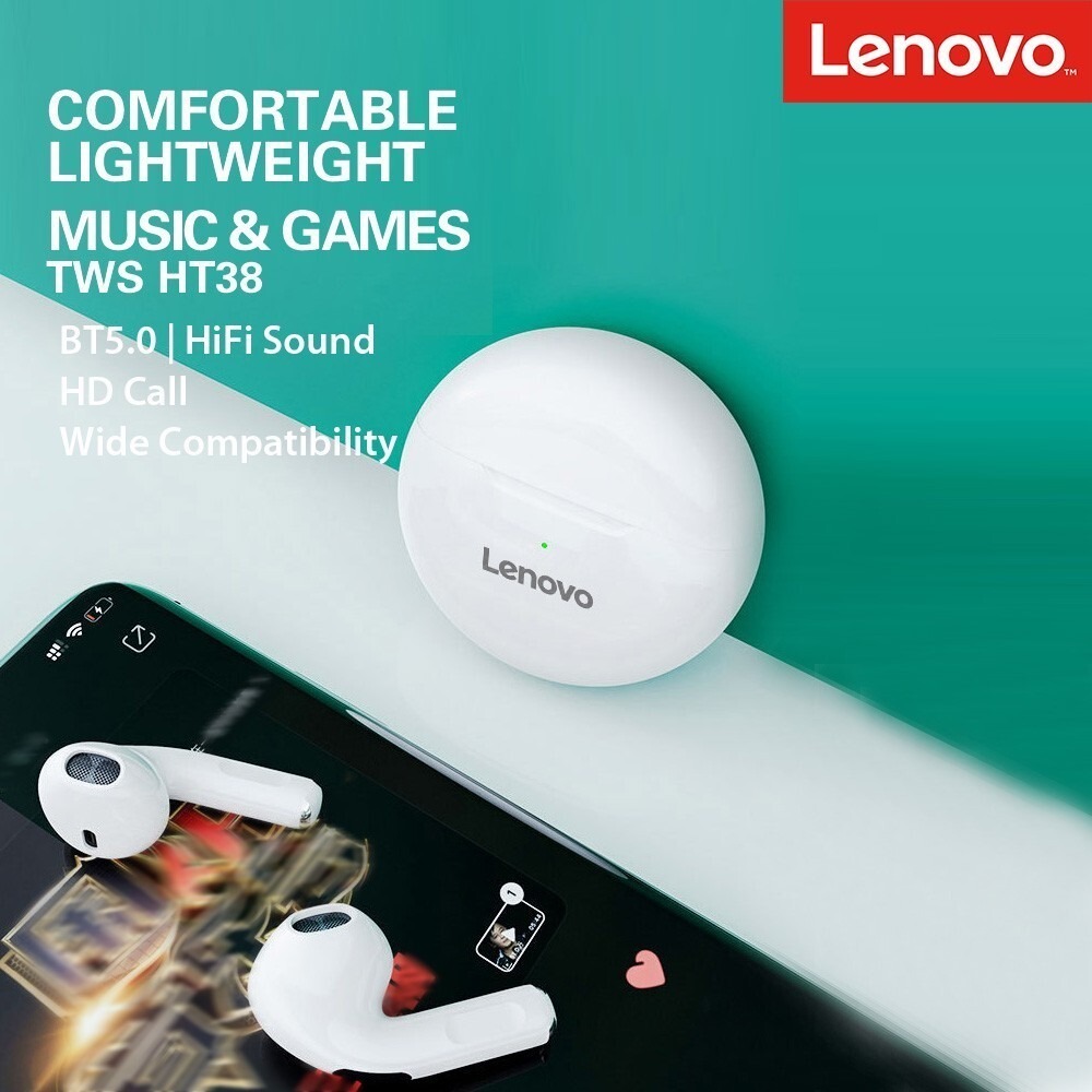 SŁUCHAWKI BEZPRZEWODOWE LENOVO HT38 TWS BLACK | Gdańsk | Kup teraz na ...