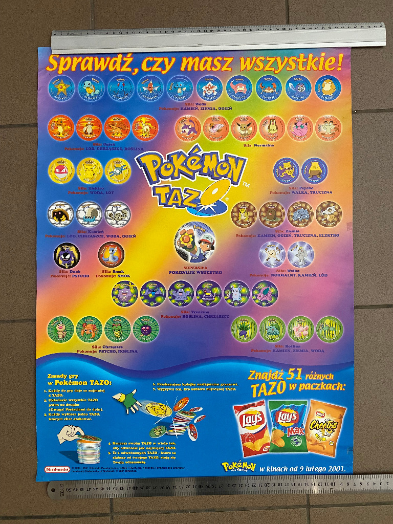 Pokemon, plakat, kolekcjonerski, Lays, rok | Bytom | na Allegro Lokalnie