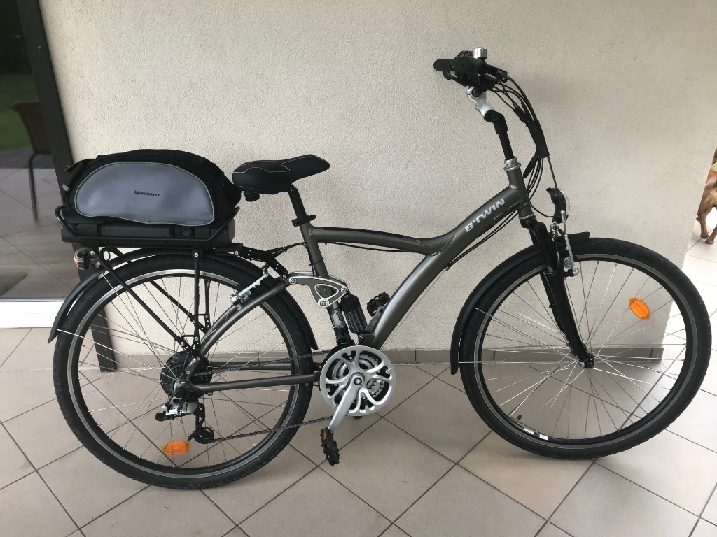 Rower elektryczny B'twin amortyzacja przód i tył Płock Kup teraz na