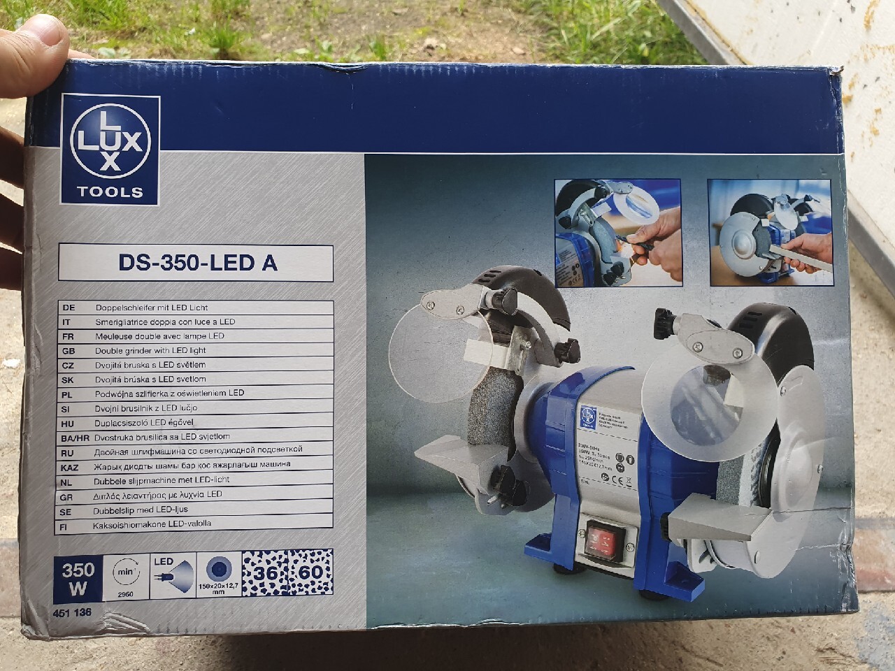 Szlifierka stołowa LuxTools. 350 W. Nowa, komplet Krze Duże Kup