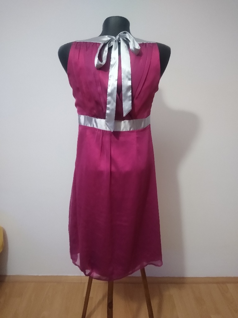 sukienka salsa 38 różowa srebrna impreza wesele Rzeszów Kup teraz