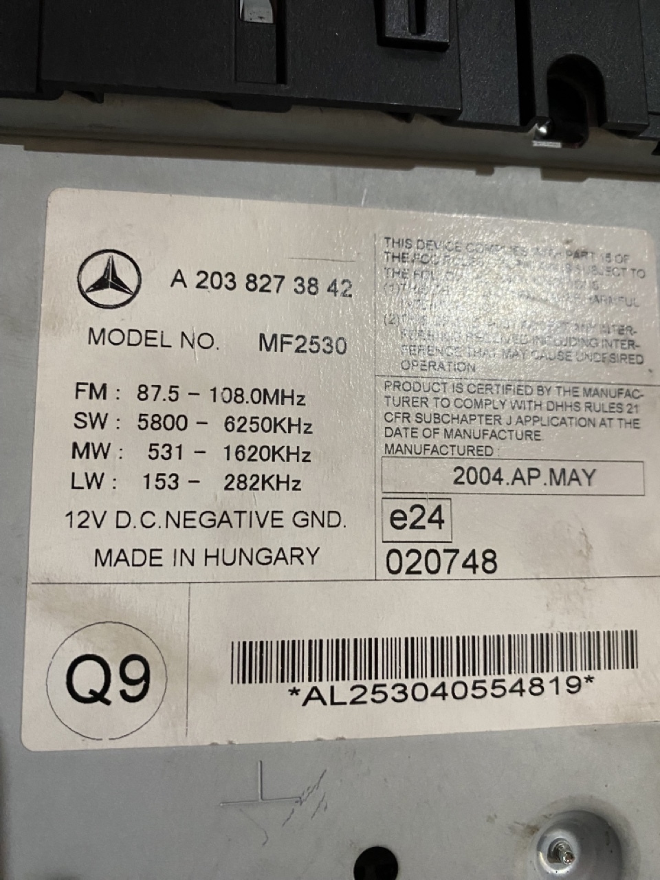 Radio CD Mercedes W203 Mszana Ogłoszenie na Allegro Lokalnie