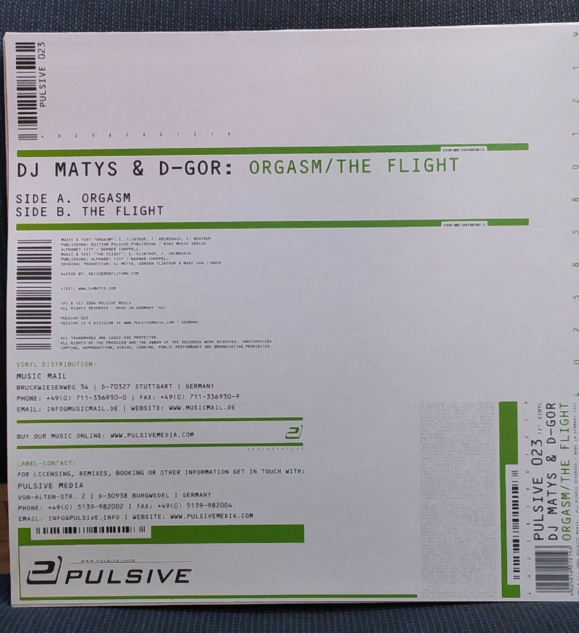 DJ MATYS-Orgasm/The Flight SZTOS VINYL stan NOWY | Knurów | Kup teraz na  Allegro Lokalnie