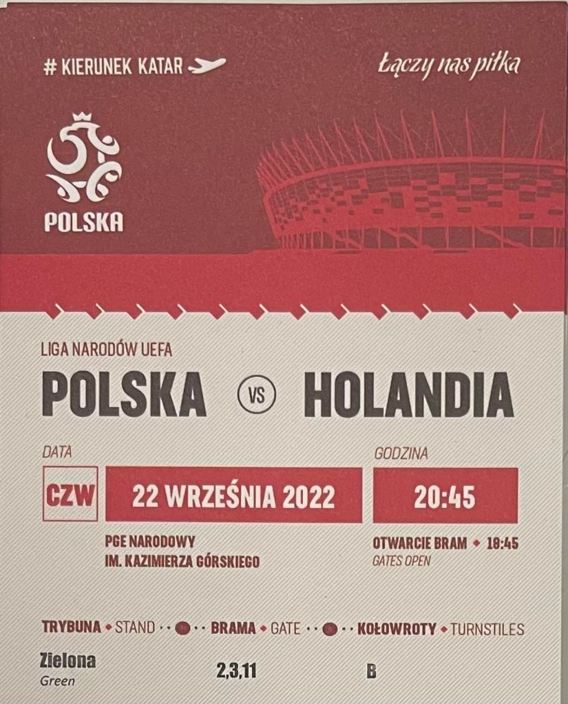 Bilety Polska Holandia Warszawa Kup teraz na Allegro Lokalnie