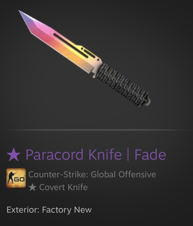 Paracord Fade FN skin skiny kosa nóż cs go Łomża Kup teraz na
