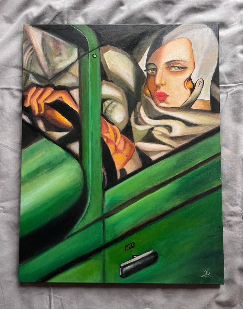 obraz olej Łempicka Autoportret w zielonym Bugatti | Warszawa | Kup