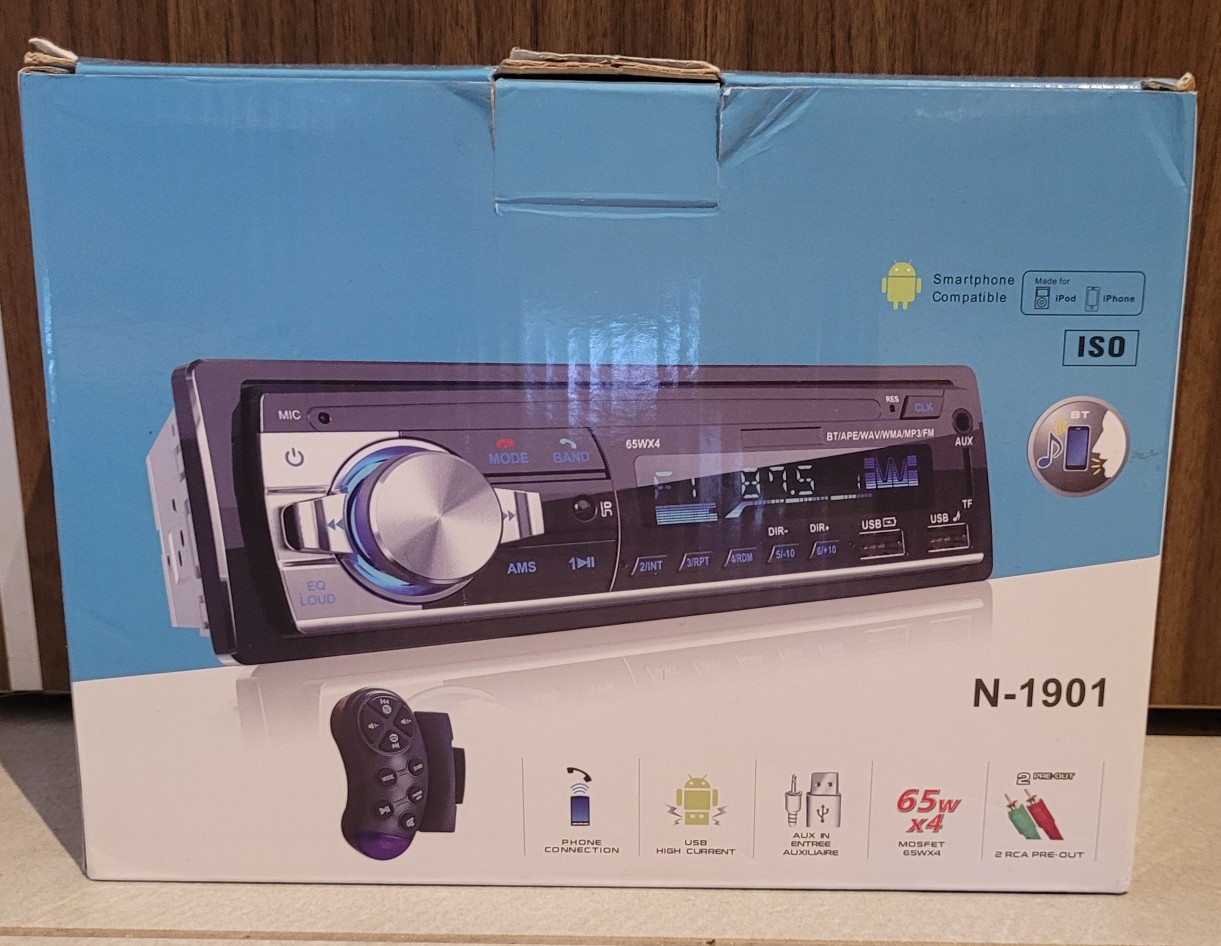 РАДІО АВТОМОБІЛЬНИЙ BLUETOOTH USB SD MP3 N-1901 LCD PILOT, NOWE, 1DIN 