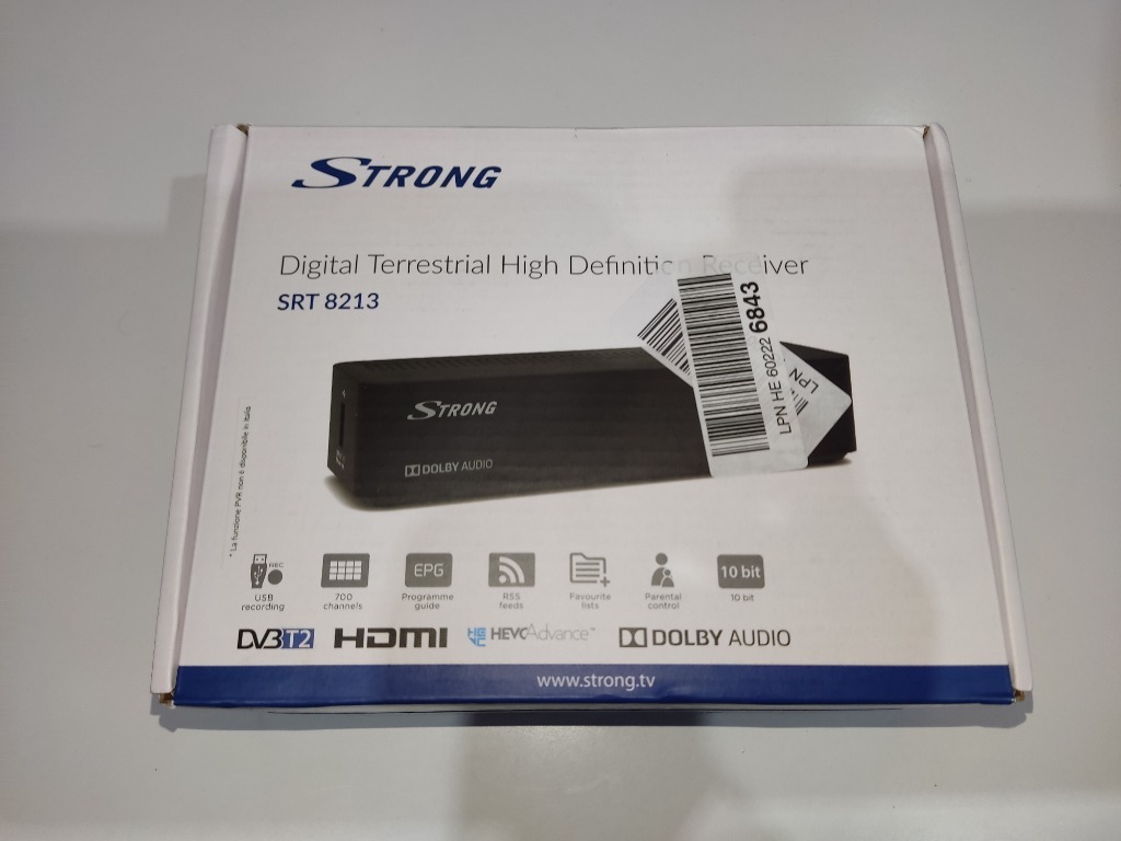 TV tuner STRONG SRT 8213, DVB-T2 HEVC/H.265 