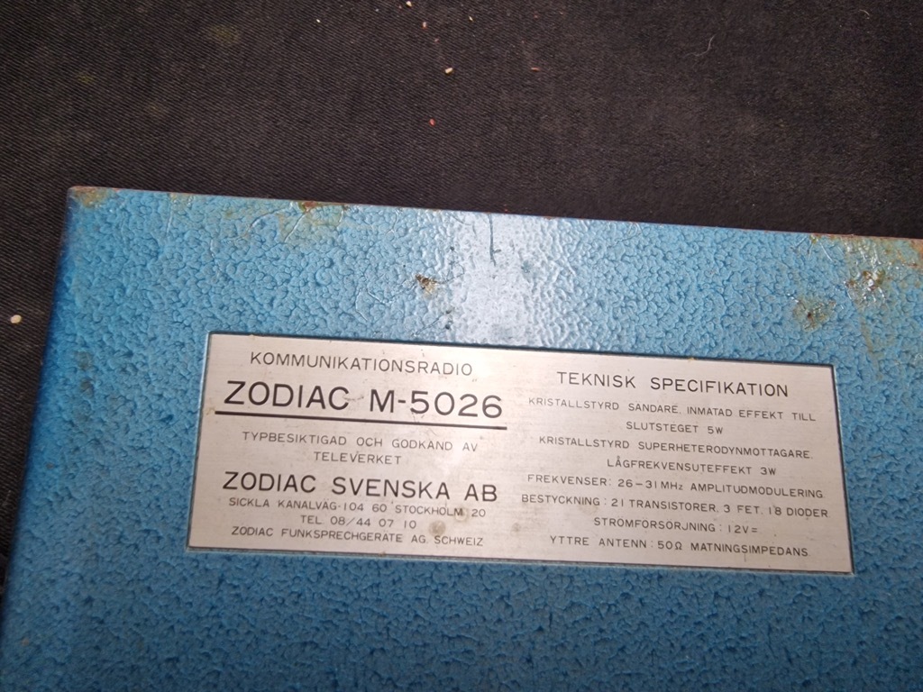 CB Fixe ZODIAC B 5024 – Non Testé, Pour Pièces, Bandes CB Et UHF
