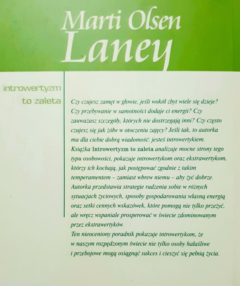 Introwertyzm To Zaleta Marti Olsen Laney