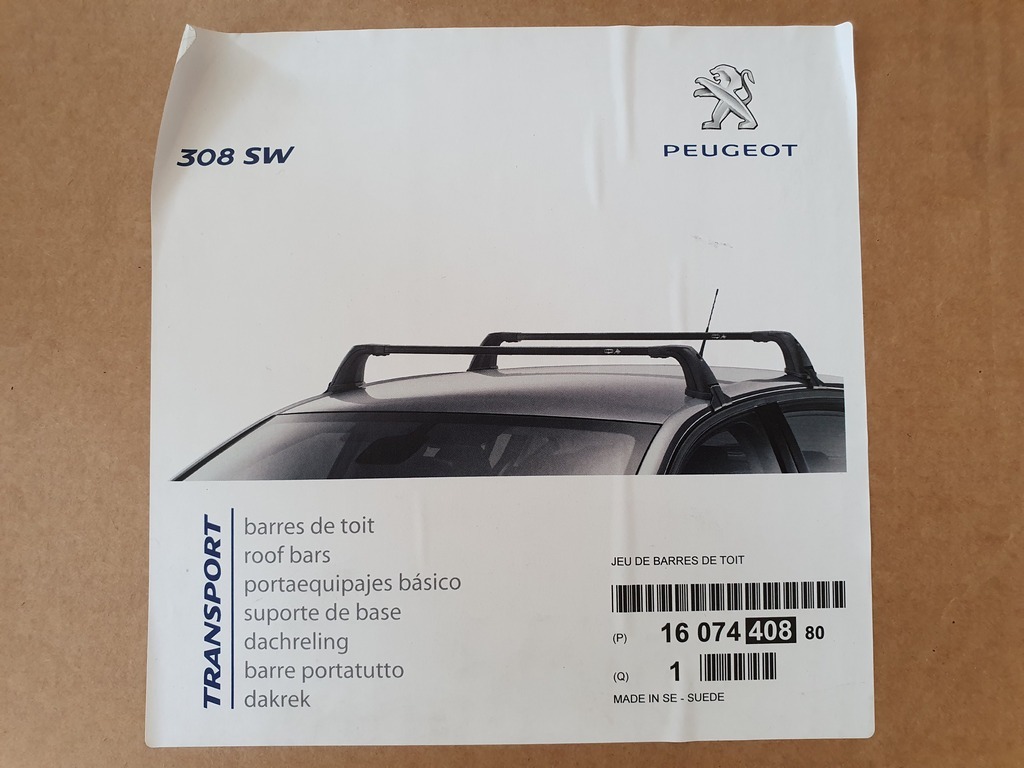 Bagażnik Belki Dachowe Peugeot 308 Sw 2014- | Lubin | Kup Teraz Na Allegro Lokalnie