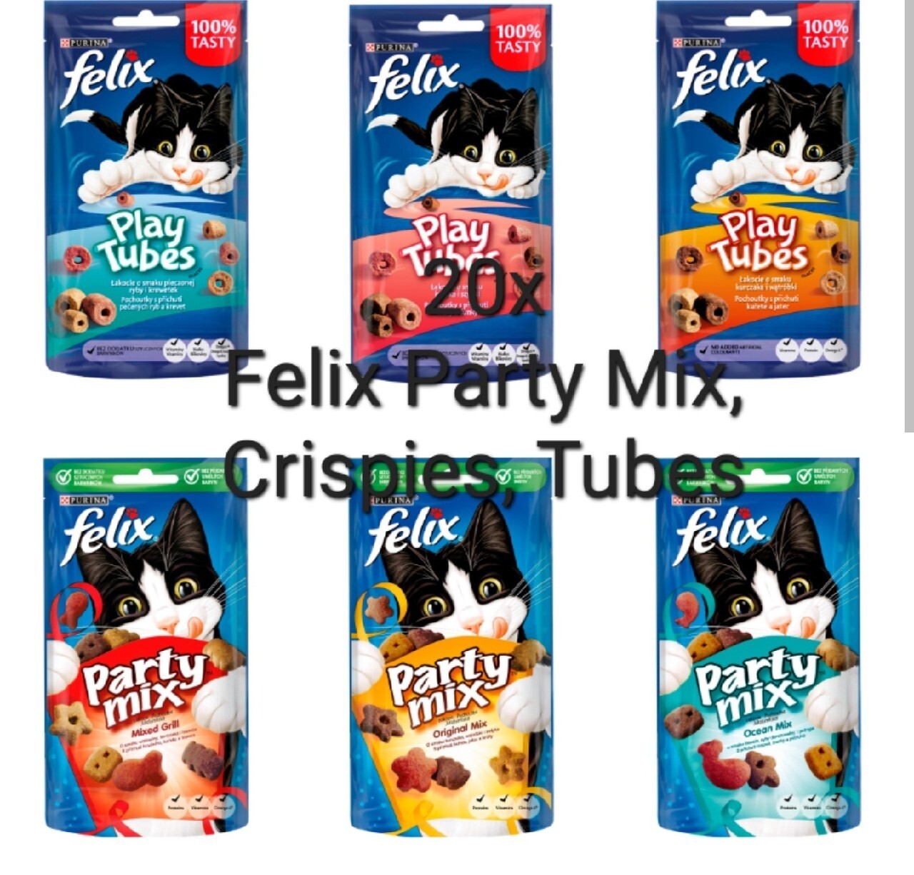 Felix 20x + Gratis, Party Mix Tubes Crispies Kot KędzierzynKoźle