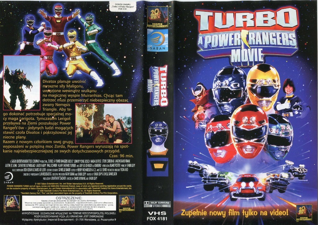Turbo a power rangers movie vhs piaseczno licytacja na allegro