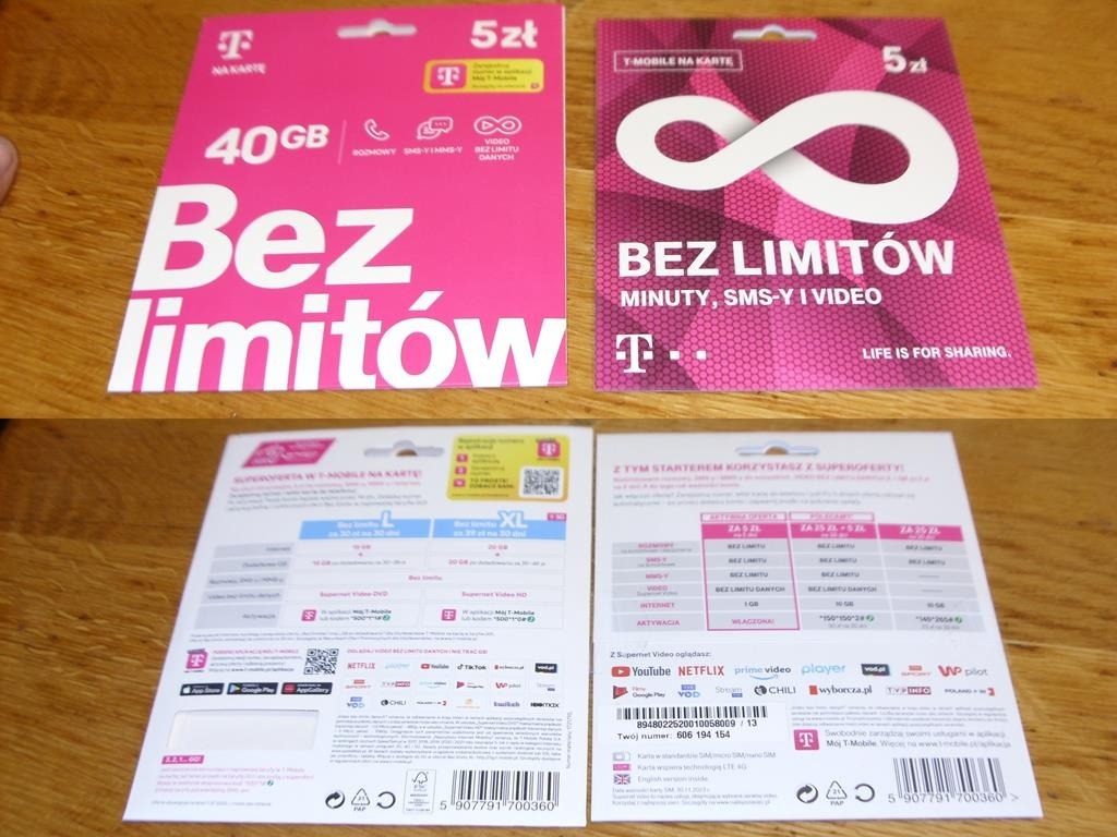 Starter z TMobile z fajnym numerem 606194154 Żmigródek Kup teraz
