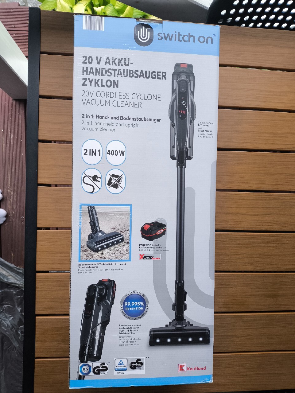 Odkurzacz pio cyklo cyklon switch on SOHAZ 20 4ah 400W parkside