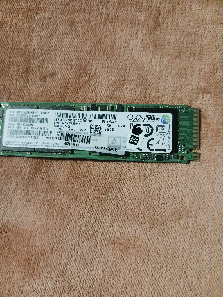 Nvme samsung hotsell mzvlw256