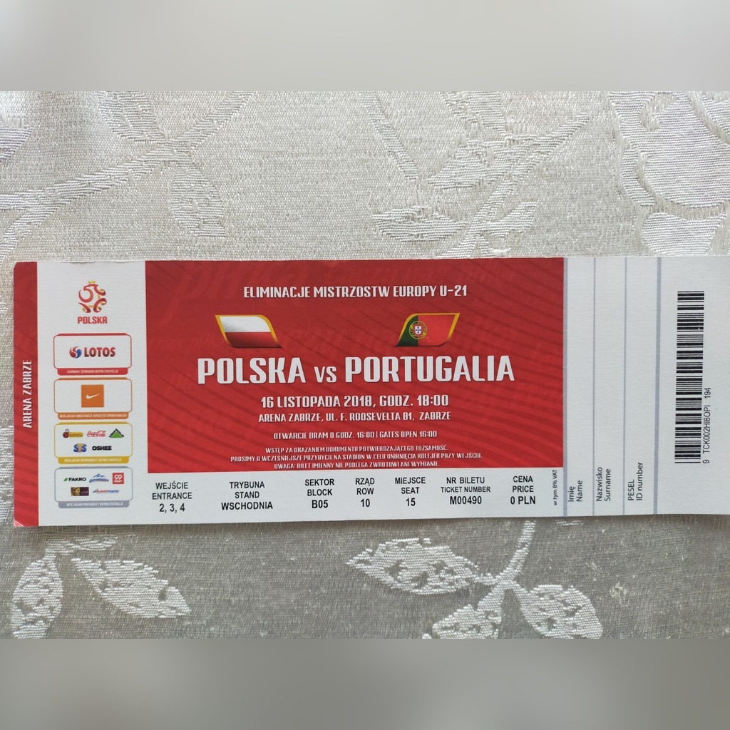 bilet Polska Portugalia Nakło Licytacja na Allegro Lokalnie