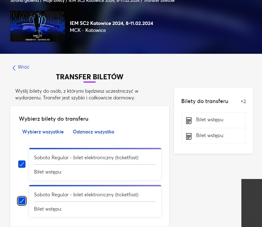 2 Bilety IEM 2024 Sucha Ogłoszenie na Allegro Lokalnie